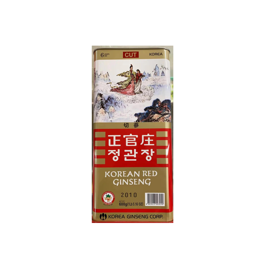 韓國正官莊紅參高麗參6年老參切參600g/罐